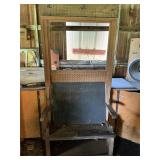 VINTAGE HALL TREE WITH MIRROR AND MORE