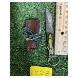DAMASCUS STYLE KEYCHAIN KNIFE