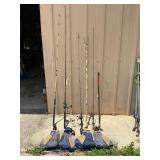 (4) RODS&REELS, GIGGER, CANE POLE, LIFE VEST