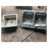 (2) SINKS  ( STAINLESS STEEL,  PORCELAIN)