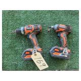 RIDGID IMPACT DRIVER AND DRILL