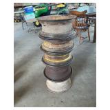 FIVE ï¿½ JOHN DEERE SIX HOLE 15 INCH RIMS