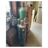 (2) OXYGEN (2) ACETYLENE BOTTLES  ONE IS FULL