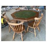 POKER TABLE AND FIVE CHAIRS