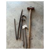 SLEDGEHAMMER, ROCK BAR, PRY BARS
