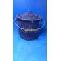 Blue eneamel pot with lid