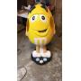 42 inch yellow M&m display on wheels