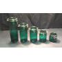 Emerald green glass canister set