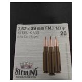 20 rounds of sterling 7.62x39mm FMJ