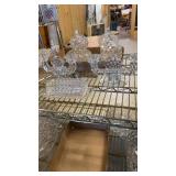 Fostoria candleholders and butter dish
