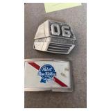Two belt buckles