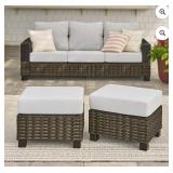 2 New Better Homes & Gartens Wicker Ottomans