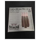 20 rounds of Sterling 7.62x39mm FMJ