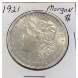 1921 Morgan silver dollar