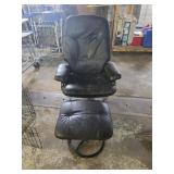 Reclining office chair with footrest