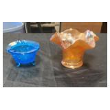 Carnival glass pieces