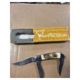 White tail hand made pocket knife