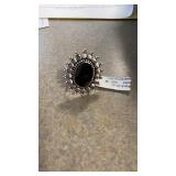 Black onyx German silver size 9