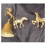 Brass Horse Bell and Figures
