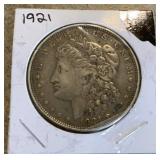 1921 Morgan silver dollar