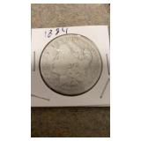 1884 Morgan silver dollar