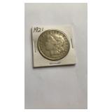 1921 Morgan silver dollar