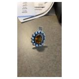 Citrine German silver size 8 ring