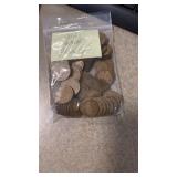 Bag of wheat pennies