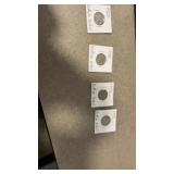 Four Buffalo nickels 1925, 19,35 1936 1937