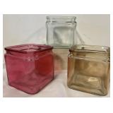 3 assorted collars cubed containers 5 inches tall