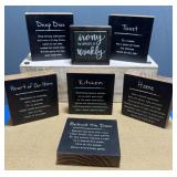 Wooden block wall decor.