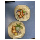 Glass vintage handpainted fruit wall plates by