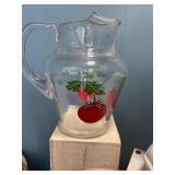 1 vintage glass tomato juice pitcher. 1950-1960.