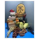 Artificial fruits and veggies with wall hanger