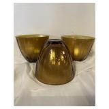 3 gold FTD  containers with liners