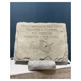 Cement plaque on stand 71/2 by 10ï¿½