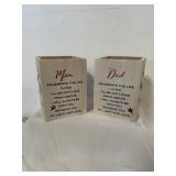 2 mom and dad candle holder