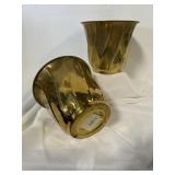 2 brass potting plants