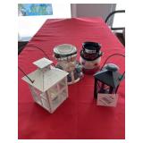 2 New mini lanterns. 2 Christmas tea lights