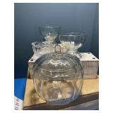 Pumpkin glass cookie or candy jar.    2 desert