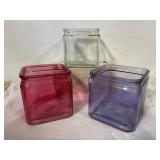 3 cubed containers 5 inches tall 4 x 4 wide