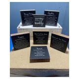 Wooden block wall decor.