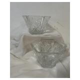 2 crystal dishes