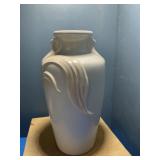 Large cream with peach accents vase