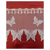 2 Heritage lace, butterfly design, valance