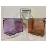 3 assorted collared cubes, 5 ï¿½ tall 4x4 sq