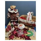 Assorted Christmas decorations, ornaments,