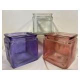 3 assorted collars cubed containers 5 inches high