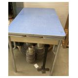 Vintage blue laminate, top kitchen table with