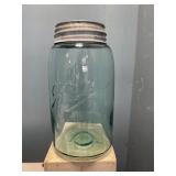 Antique 1900 -1910  Triple L Ball Qt aqua blue